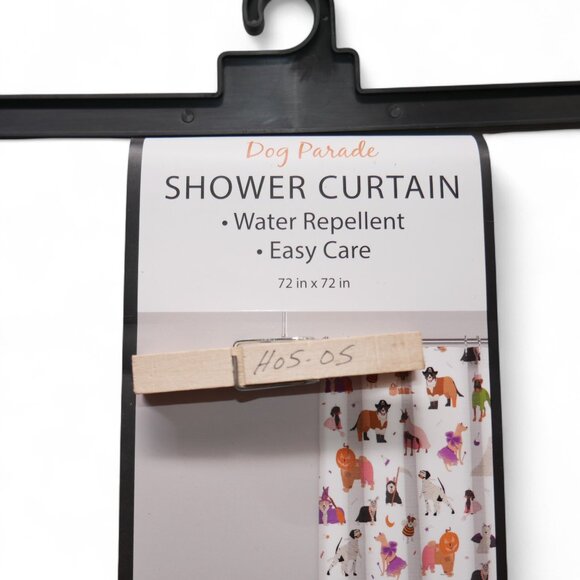 Rockhill Home Dog Parade Shower Curtain Halloween Pumpkin Fall Water Repellent - Picture 6 of 7